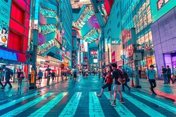 This picture reflects a shopping center in Tokyo, Japan, usually for tourists and visitors